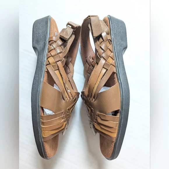 Dr Scholl's Brown Leather Sandals Size 9 - Picture 3 of 12